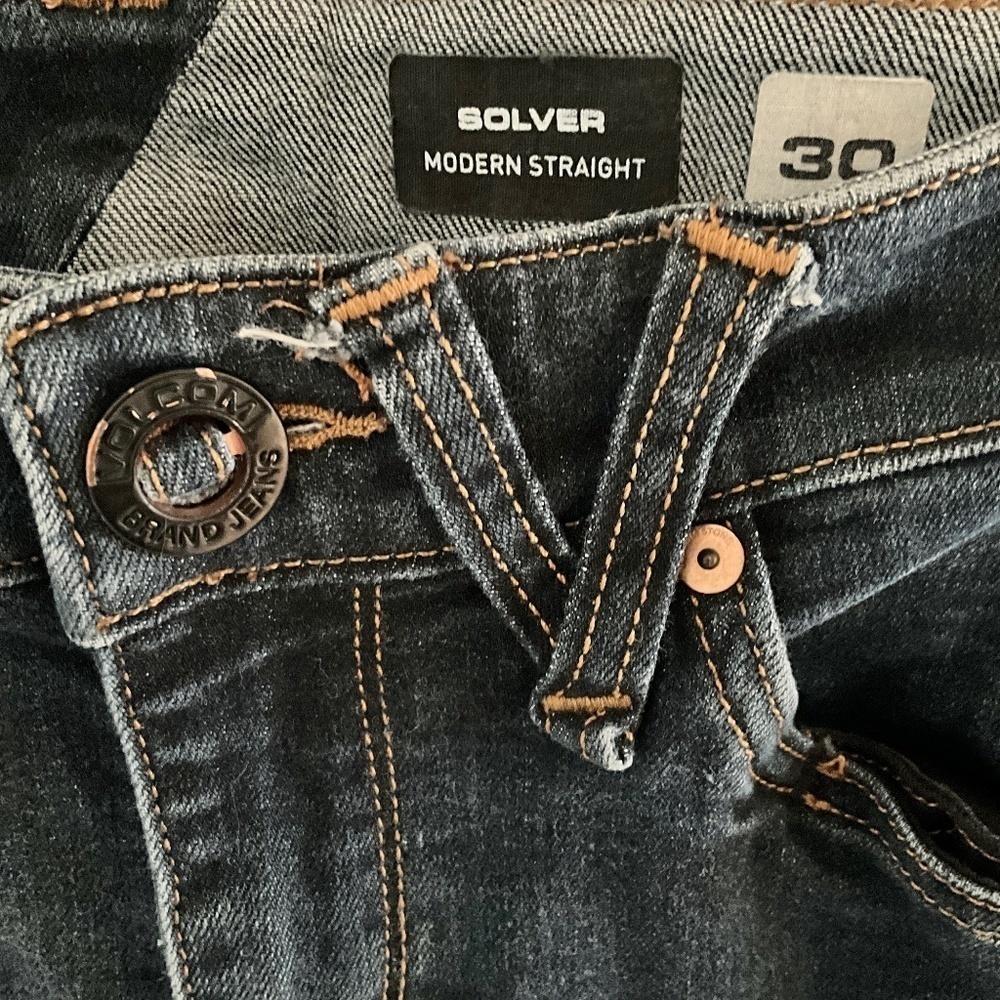 Volcom Y2K Dark Wash Straight Leg Jeans Skater Grunge Sz 30 - Picture 4 of 9